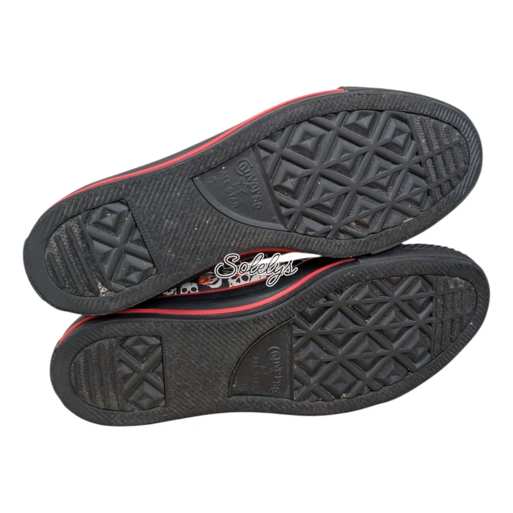 Converse 2011 XHI Calf High Custom Skull Tie Dye Black Red Sneaker M9.5 W11.5 - Picture 7 of 11